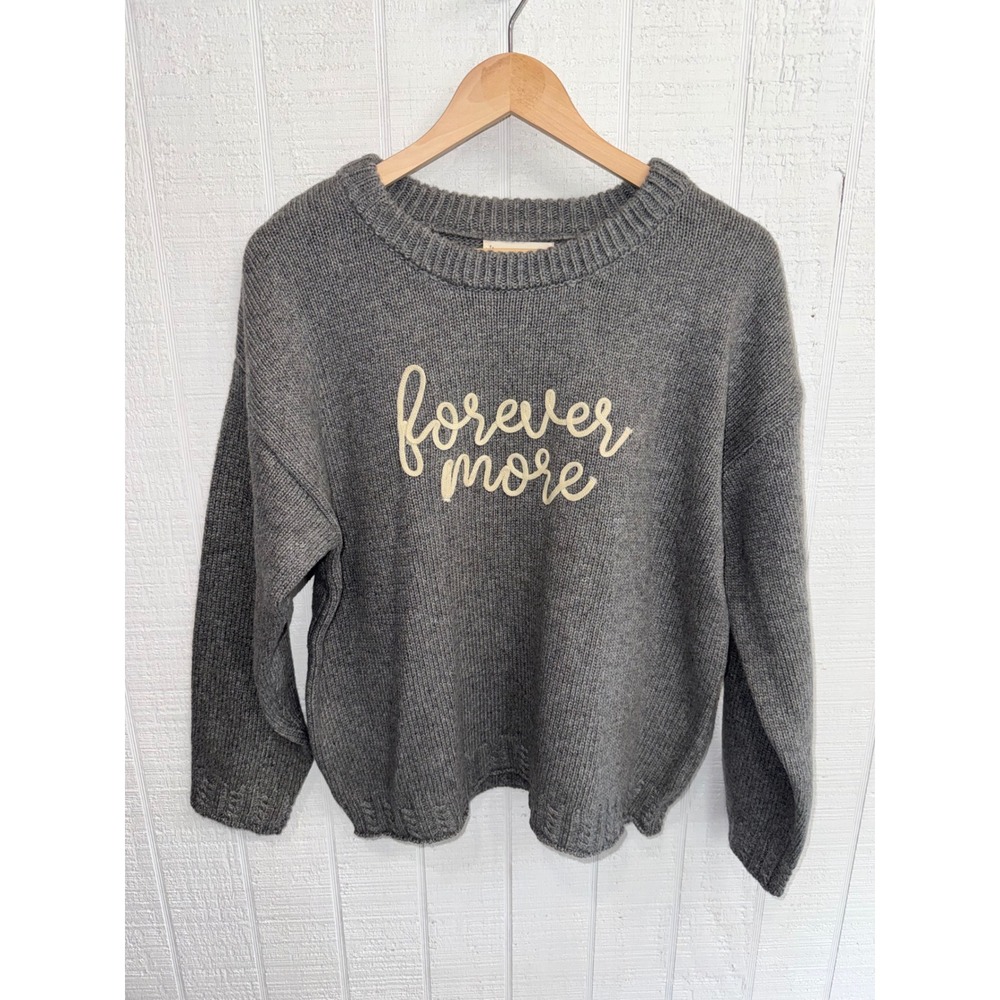 By Together Sweater Women Grey Forever More Graphic Wool Blend Pullover S